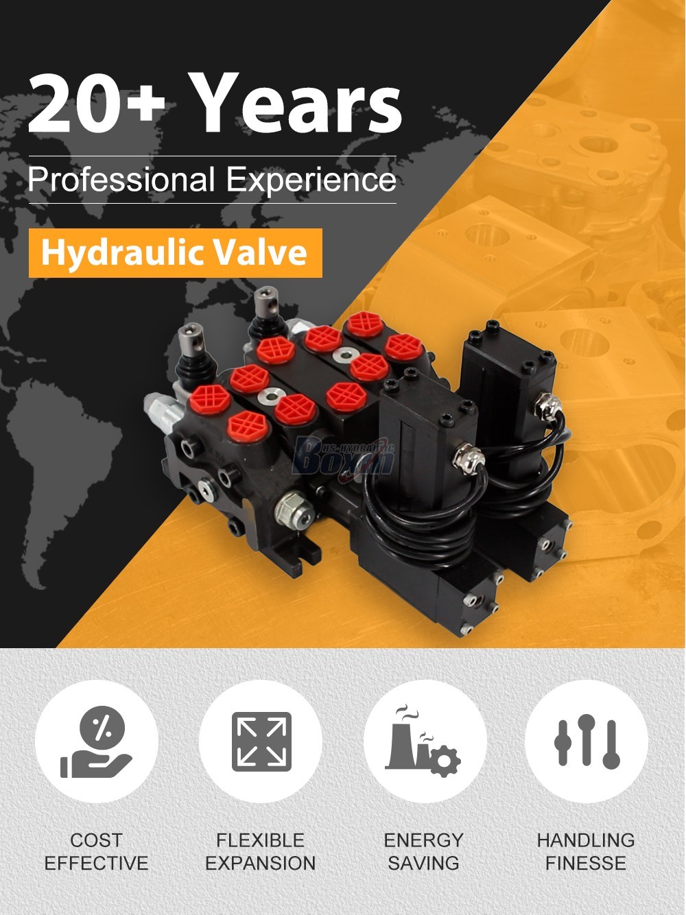 DCV60 Electric motor 2 Spool Sectional Directional Valve detailed image